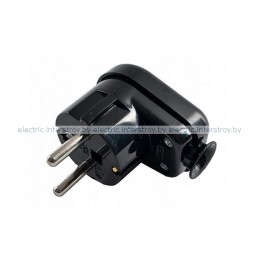Вилка угловая 2P+E 16A, 250V, черный