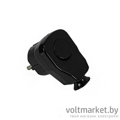 Вилка угловая с выключателем, 2P+E 16A, 250V, черный