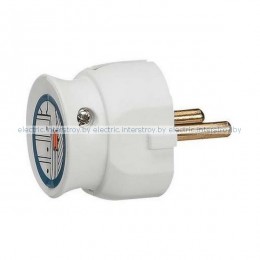 Вилка ультраплоская Legrand 16А 2Р, пластик, белый
