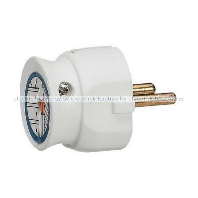Вилка ультраплоская Legrand 16А 2Р, пластик, белый