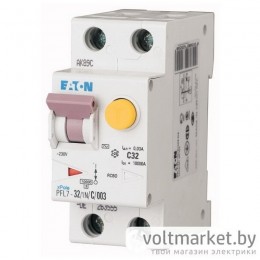 Дифф. авт. выключатель PFL7-32/1N/C/003, 1P+N, 32A, хар-ка C, 10kA, 30mA, тип АC, 2M