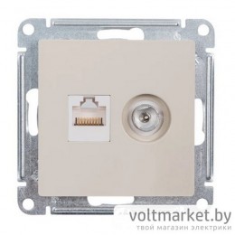 Розетка TV + компьютерная RJ45 Atlas Design бежевый