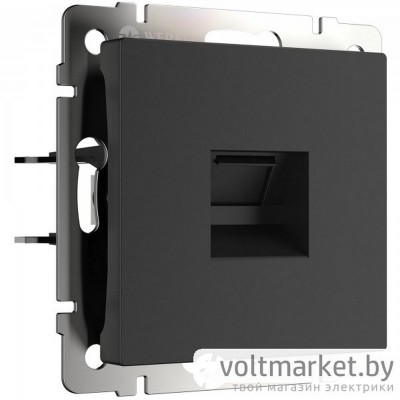 Розетка компьютерная RJ-45 Werkel черный матовый