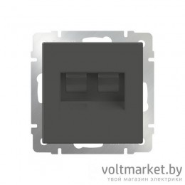Розетка компьютер+телефон RJ-45+RJ-11 Werkel серо-коричневый