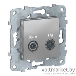 UNICA NEW РОЗЕТКА R-TV/SAT, проходная, АЛЮМИНИЙ UNICA NEW РОЗЕТКА R-TV/SAT, проходная, АЛЮМИНИЙ