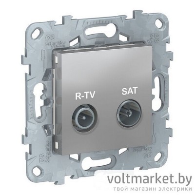 UNICA NEW РОЗЕТКА R-TV/SAT, проходная, АЛЮМИНИЙ
