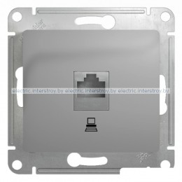 Розетка компьютерная RJ45 Glossa алюминий