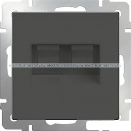 Розетка компьютер+телефон RJ-45+RJ-11 Werkel серо-коричневый