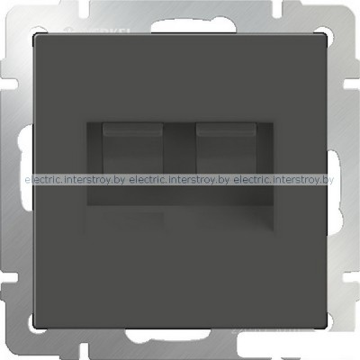 Розетка компьютер+телефон RJ-45+RJ-11 Werkel серо-коричневый