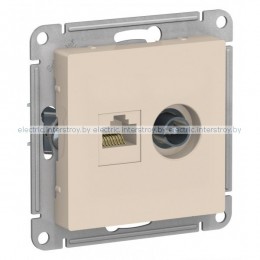 Розетка TV + компьютерная RJ45 Atlas Design бежевый