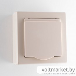 JOWISZ - Розетка 2P+E IP44 с крышкой, со шторками, бежевый JOWISZ - Розетка 2P+E IP44 с крышкой, со шторками, бежевый