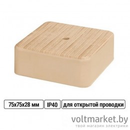 Коробка распаячная КР 75х75х28 ОП сосна IP40, TDM