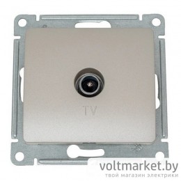 Розетка TV оконечная 1DB Glossa платина