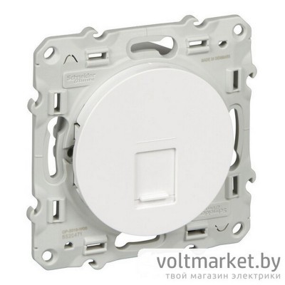 Розетка компьютерная RJ45 Odace белый