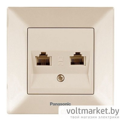 Розетка компьютерная двойная 2хRJ-45 Panasonic Arkedia крем