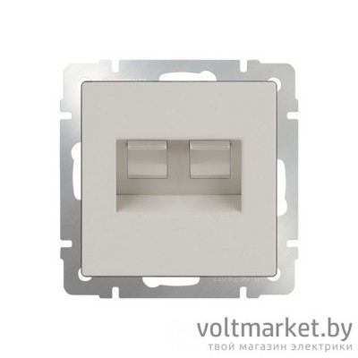 Розетка компьютер+телефон RJ-45+RJ-11 Werkel слоновая кость