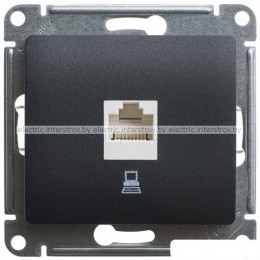 Розетка компьютерная RJ45 Glossa антрацит