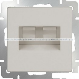 Розетка компьютер+телефон RJ-45+RJ-11 Werkel слоновая кость