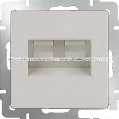 Розетка компьютер+телефон RJ-45+RJ-11 Werkel слоновая кость
