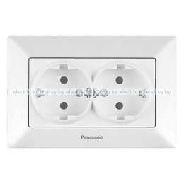 Розетка с/з двойная Panasonic Arkedia белый
