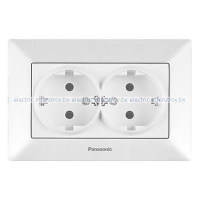 Розетка с/з двойная Panasonic Arkedia белый