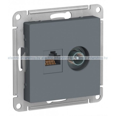 Розетка TV + компьютерная RJ45 Atlas Design грифель