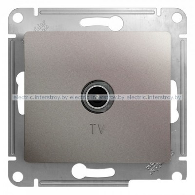 Розетка TV оконечная 1DB Glossa платина