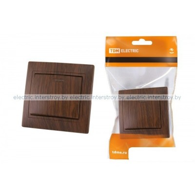 Выключатель 1 кл. с подсветкой 10А "ЭКО" (бук) "Таймыр"