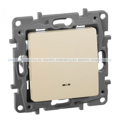 Выключатель одноклавишный с подсветкой Legrand Etika Plus слоновая кость