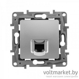 Etika - Розетка 1хRJ-45 UTP CAT6 (алюминий) Etika - Розетка 1хRJ-45 UTP CAT6 (алюминий)