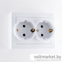 JOWISZ - Розетка 2x2P+E, белый