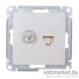 Розетка TV + компьютерная RJ45 Atlas Design жемчуг