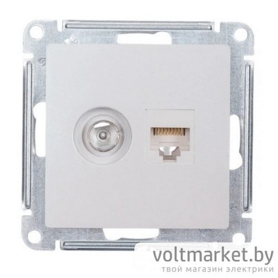 Розетка TV + компьютерная RJ45 Atlas Design жемчуг Розетка TV + компьютерная RJ45 Atlas Design жемчуг