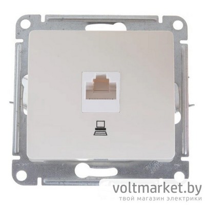 Розетка компьютерная RJ45 Glossa бежевый
