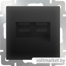 Розетка компьютер+телефон RJ-45+RJ-11 Werkel черный матовый