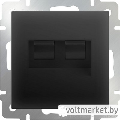 Розетка компьютер+телефон RJ-45+RJ-11 Werkel черный матовый