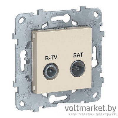 UNICA NEW РОЗЕТКА R-TV/ SAT, одиночная, БЕЖЕВЫЙ