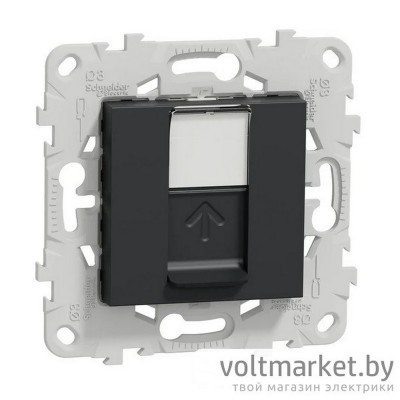 UNICA NEW РОЗЕТКА компьютерная, RJ45, одиночная, кат. 6 UTP, АНТРАЦИТ