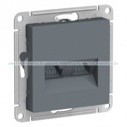 Розетка двойная компьютерная RJ45+RJ45 Atlas Design грифель