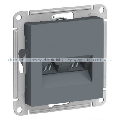 Розетка двойная компьютерная RJ45+RJ45 Atlas Design грифель