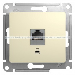 Розетка компьютерная RJ45 Glossa бежевый