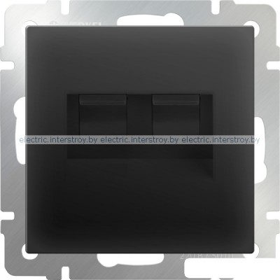 Розетка компьютер+телефон RJ-45+RJ-11 Werkel черный матовый