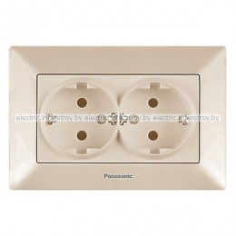 Розетка с/з двойная Panasonic Arkedia крем