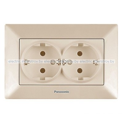 Розетка с/з двойная Panasonic Arkedia крем