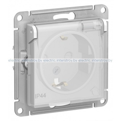 Розетка с/з с крышкой IP44 Atlas Design Aqua белый