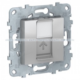 UNICA NEW ЛИЦЕВАЯ ПАНЕЛЬ RJ45 KEYSTONE/SYSTIMAX, АЛЮМИНИЙ