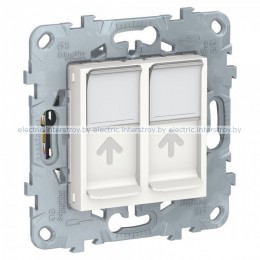 UNICA NEW РОЗЕТКА компьютерная, RJ45, двойная, кат. 5е UTP, БЕЛЫЙ