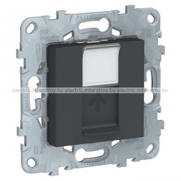 UNICA NEW РОЗЕТКА компьютерная, RJ45, одиночная, кат. 6 UTP, АНТРАЦИТ