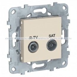 UNICA NEW РОЗЕТКА R-TV/SAT, проходная, БЕЖЕВЫЙ