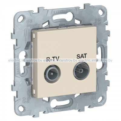 UNICA NEW РОЗЕТКА R-TV/SAT, проходная, БЕЖЕВЫЙ